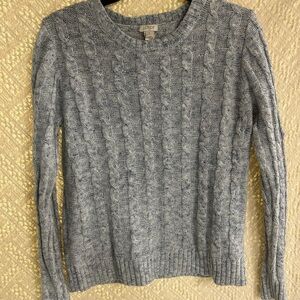 J. Crew Women's Cable-Knit Crewneck Sweater in Light Heather Gray